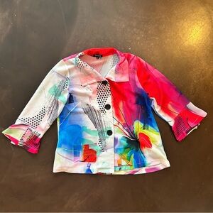 Damee NY- women medium unique patterned button up